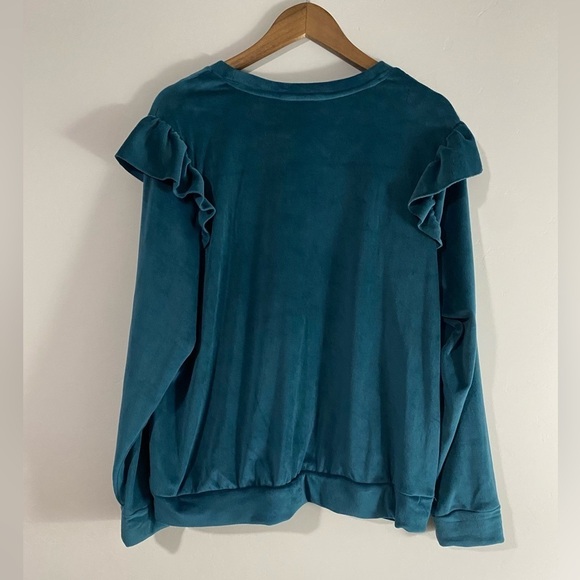 Lauren Conrad - Teal Ruffle Sleeve Sweater - Picture 5 of 8